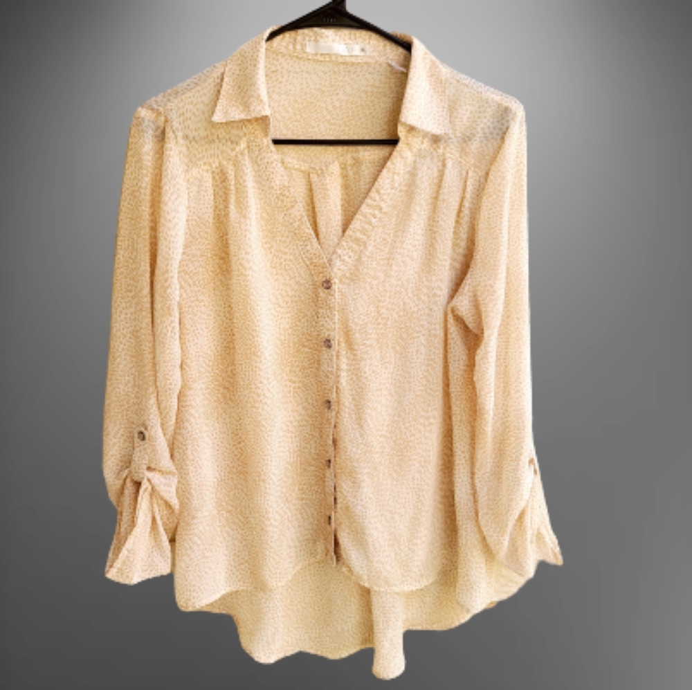 HAVE giraffe print sheer blouse size XL